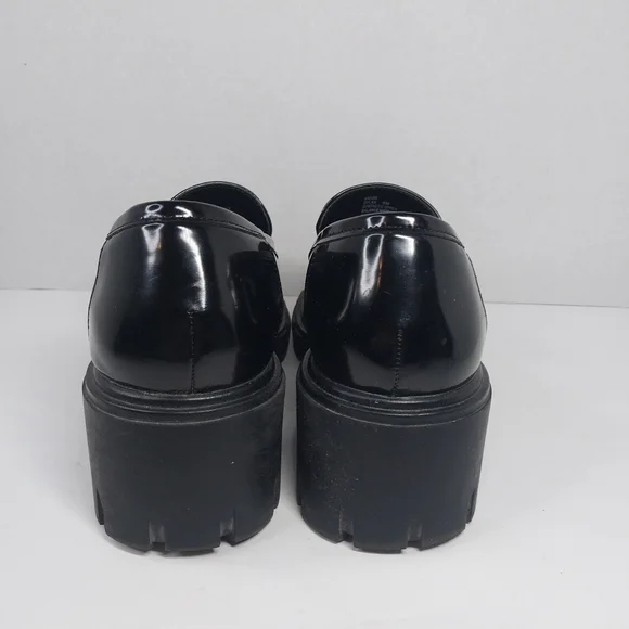 Sincerely Jules Dylan Size 9 Glossy Black 90s Y2k style Chunky Lug Loafer shoes - Picture 5 of 11